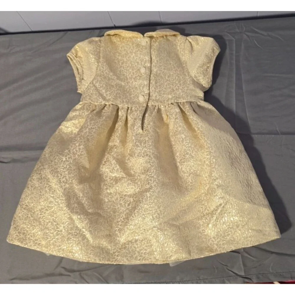 Gymboree Girls 12-18 Months Gold Holiday Xmas Christmas Picture Dress